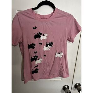 Victoria's Secret‎ Vintage Size Medium Scottish Terrier T-Shirt Pink Black